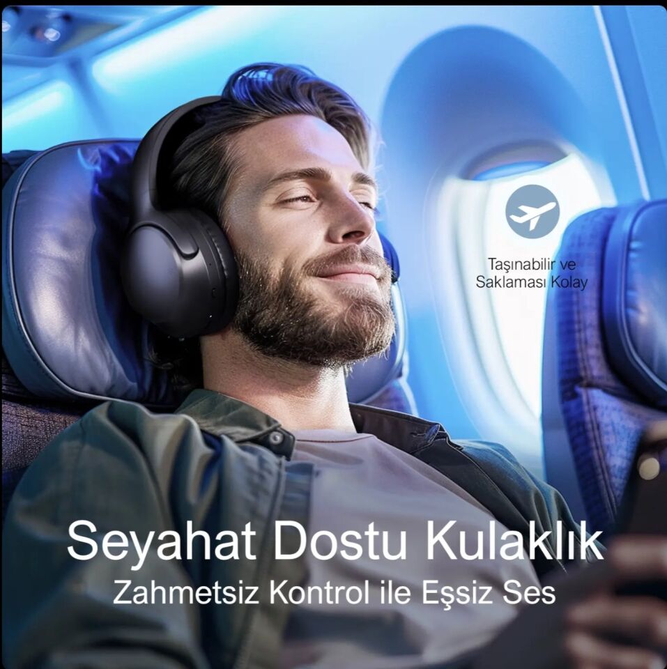Bix H2 Soundcraft Katlanabilir Kulak Üstü Kulaklık Siyah