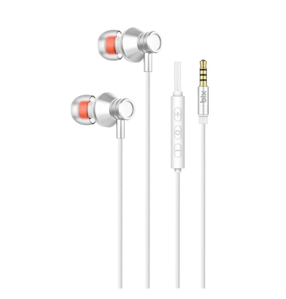 Bix HF02A Hi-Fi ve Extra Bass Özellikli Mikrofonlu Kulak İçi Kulaklık Beyaz
