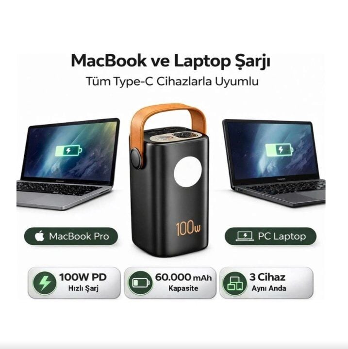 Yk Desıgn P929 60000 Mah Kablolu-100W  Powerbank