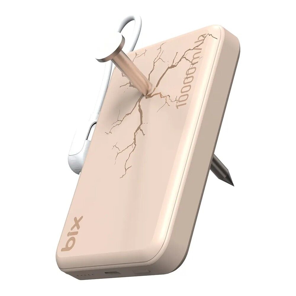 Bix PB121 Qi2 25W Kablosuz Magsafe PD 3.0 10000mAh Semi-Solid State Bataryalı Powerbank - Süt Beyazı