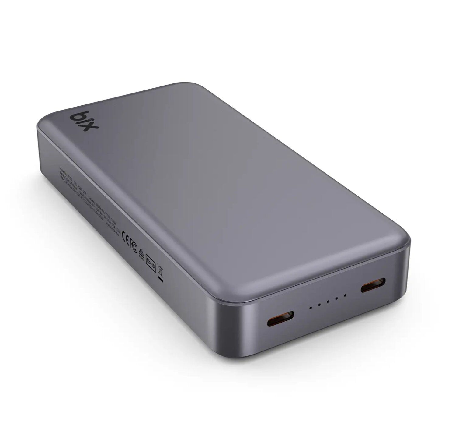 Bix PB205 20000mAh PD 20W Çift USB-C Portlu Hızlı Şarj Destekli Taşınabilir Metal Powerbank