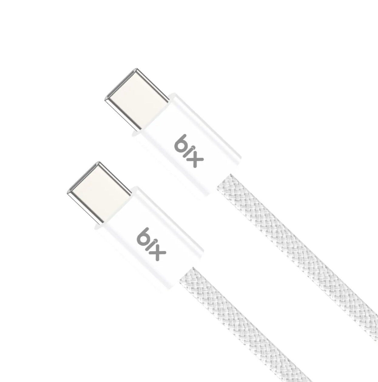 Bix BX04CC 60W Type-C to Type-C Örgülü Şarj ve Data Kablosu 1 Metre Beyaz