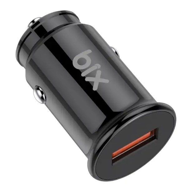 Bix BX1A18W QC 3.0 18W USB-A Mini Araç İçi Şarj Cihazı Siyah
