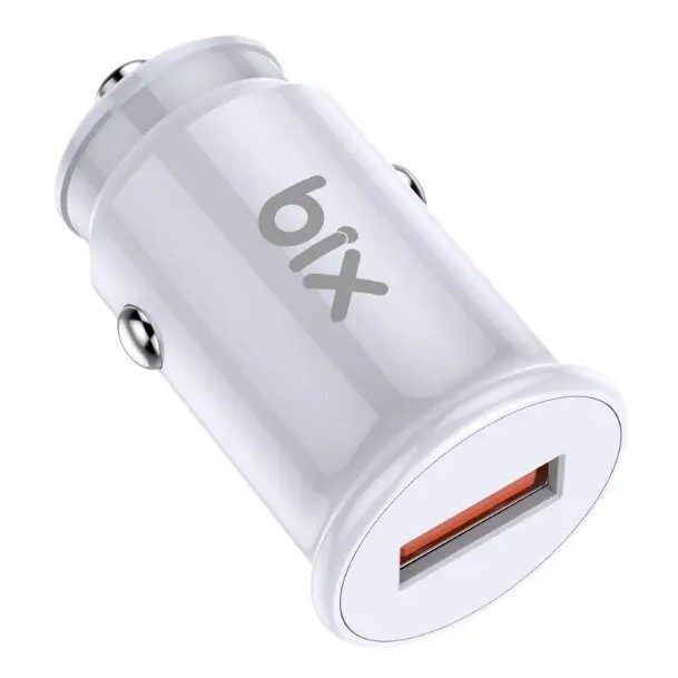 Bix BX1A18W QC 3.0 18W USB-A Mini Araç İçi Şarj Cihazı Beyaz