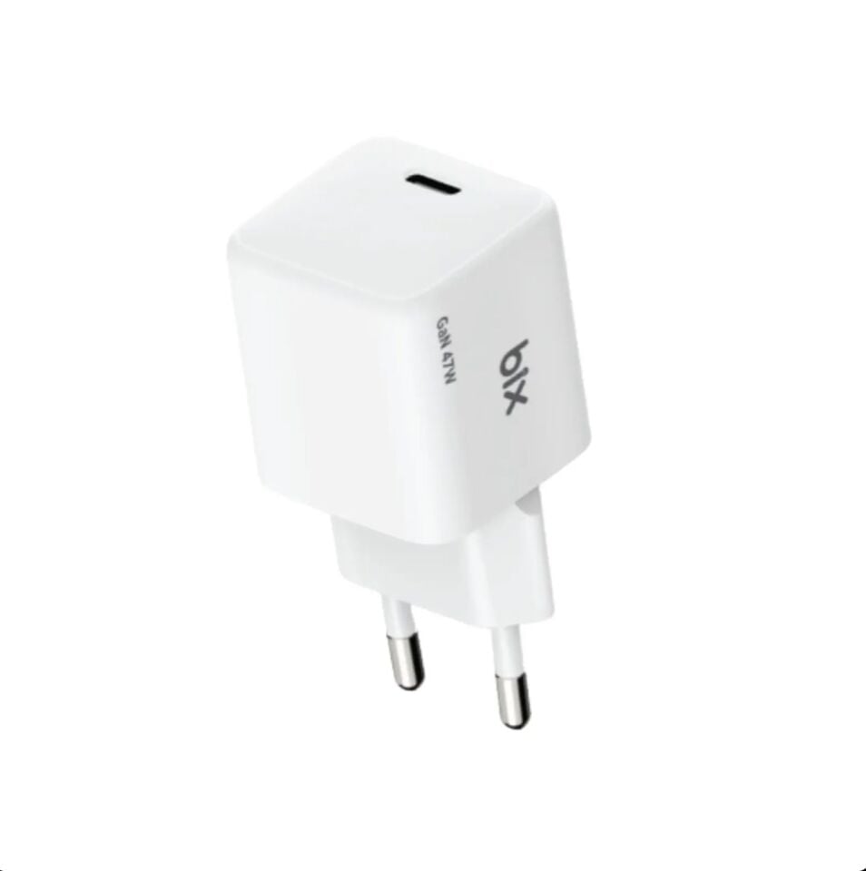 Bix BX1P46G GaN 45W Type-C PPS/AVS Destekli Hızlı Şarj Cihazı Beyaz
