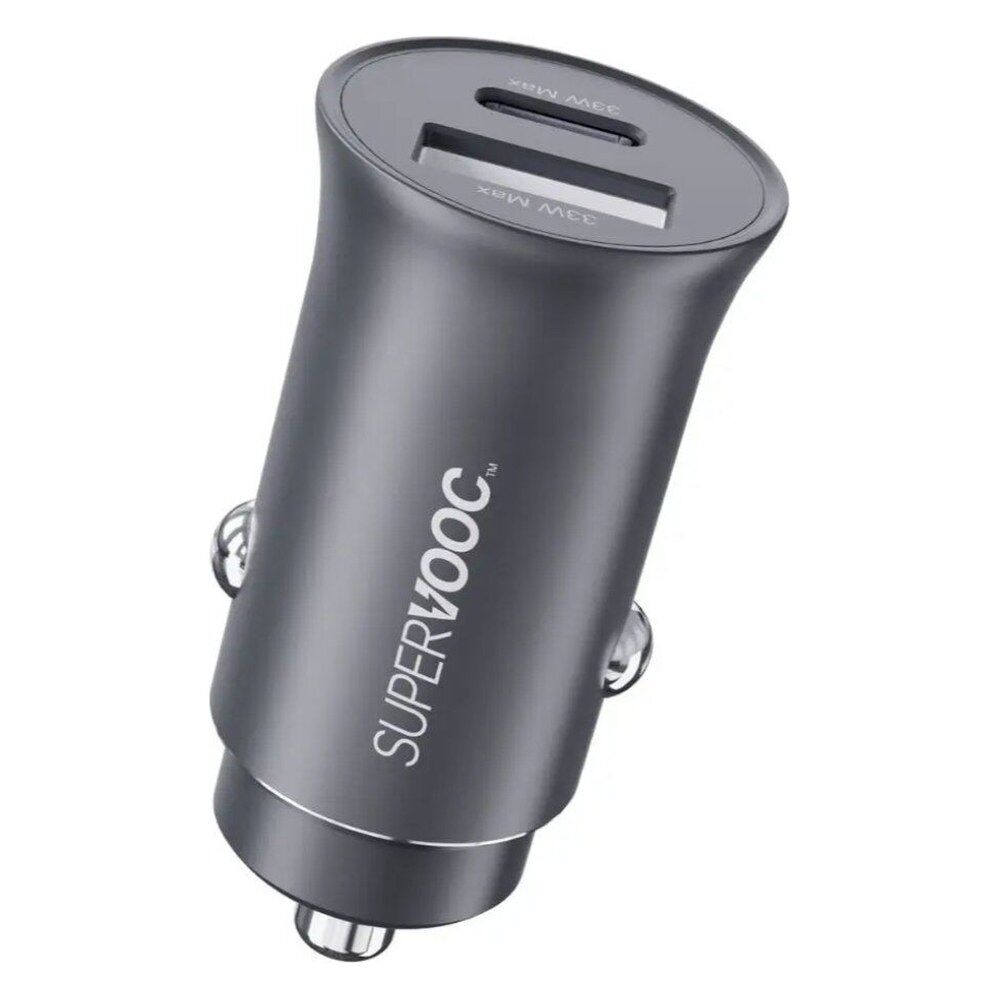 Bix BXAC33C 33W SuperVooc 2.0 Type-C PD ve USB-A Çift Portlu Araç İçi Hızlı Şarj Cihazı