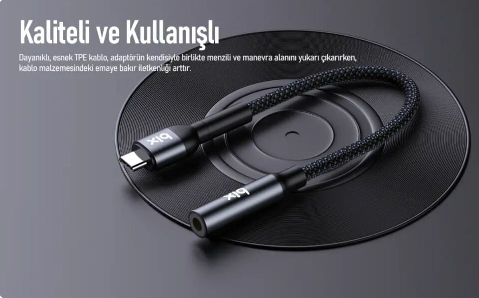 Bix BXAU2C Hi-Fi Type-C 3.5mm Kulaklık Dönüştürücü Kablo