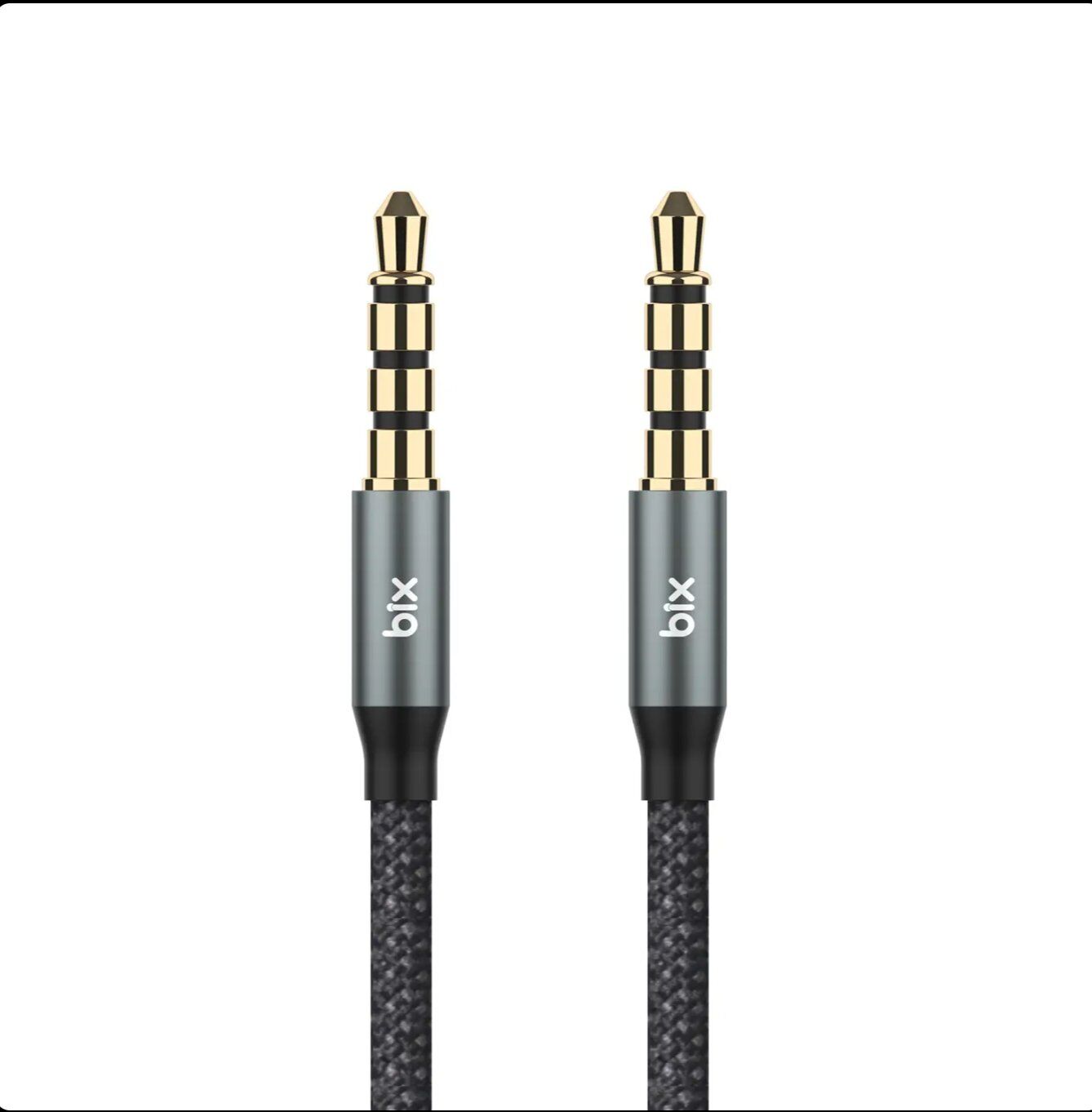 Bix BXAU3C Hi-Fi 3.5mm Erkek to Erkek Örgülü Aux Ses Kablosu 1 Metre