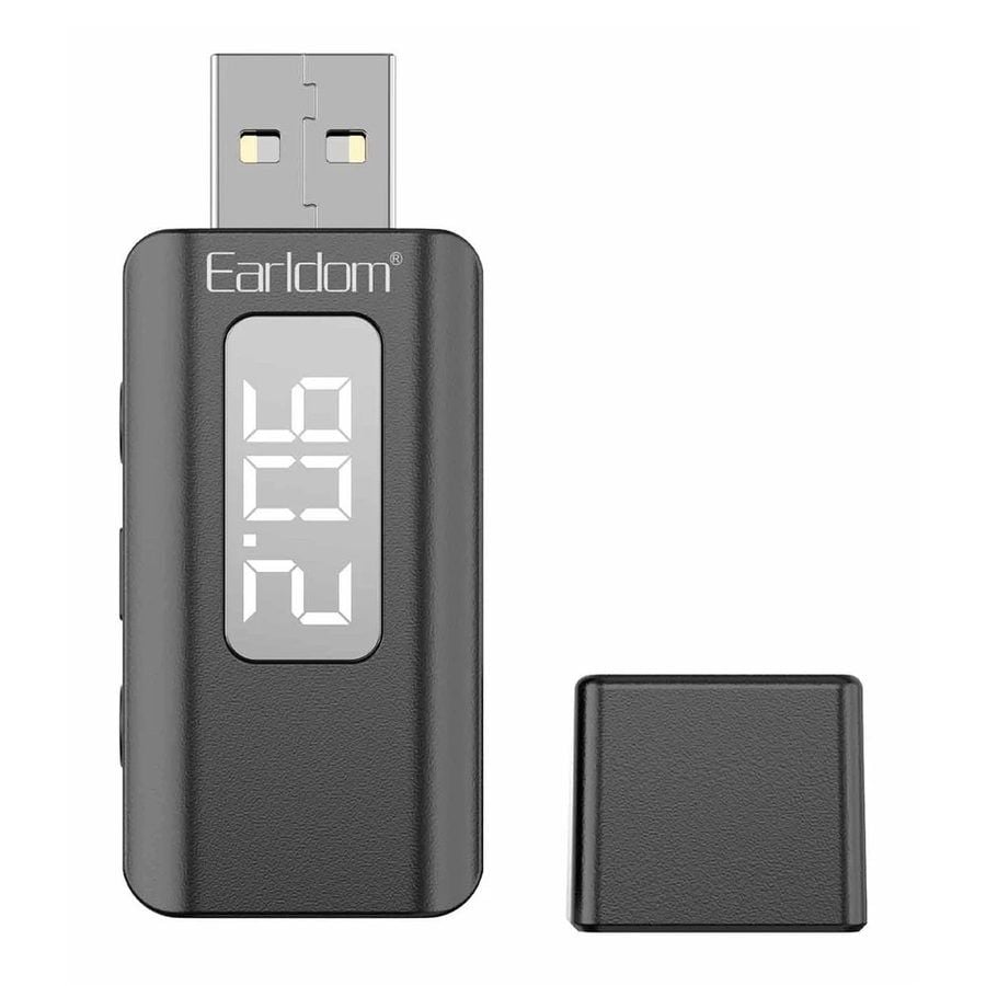 Earldom BR17 BT 5.3 SD Kart ve Aux Çıkışlı Arama Destekli Dijital Ekranlı 2in1 USB FM Transmitter - Siyah
