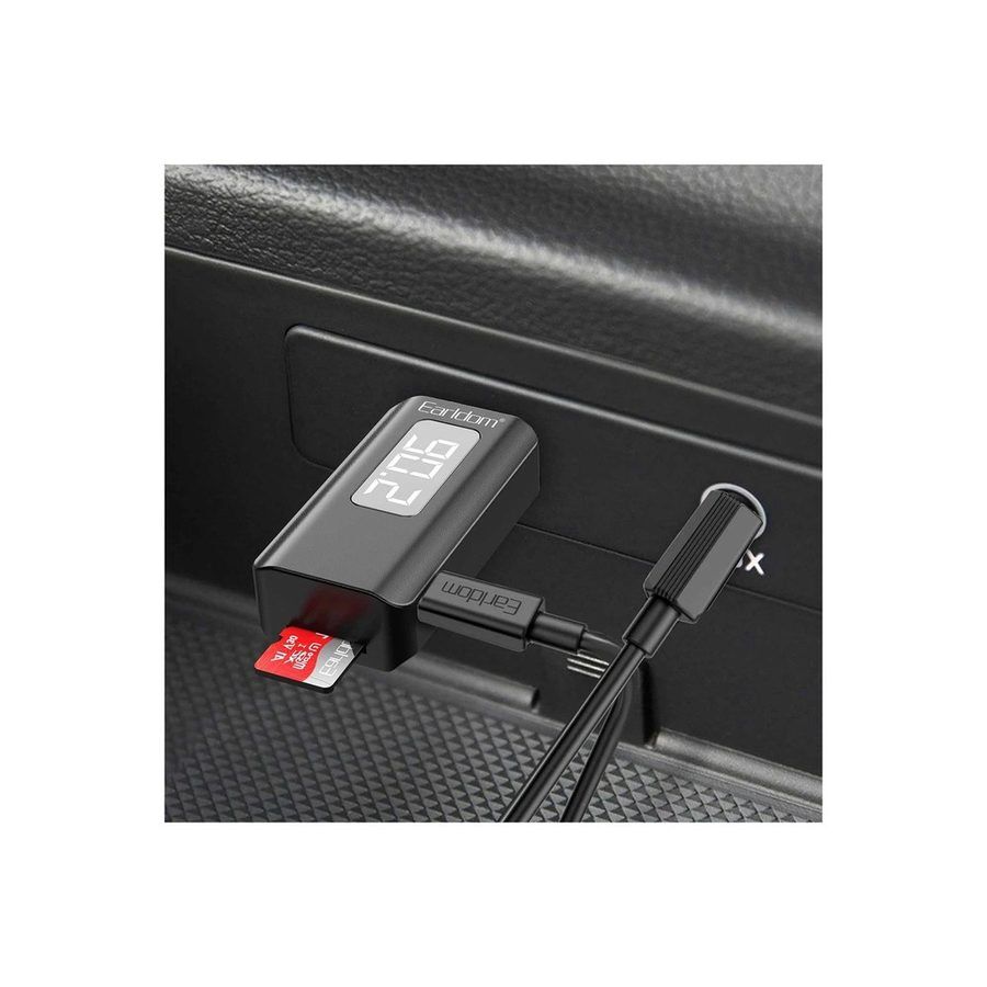 Earldom BR17 BT 5.3 SD Kart ve Aux Çıkışlı Arama Destekli Dijital Ekranlı 2in1 USB FM Transmitter - Siyah