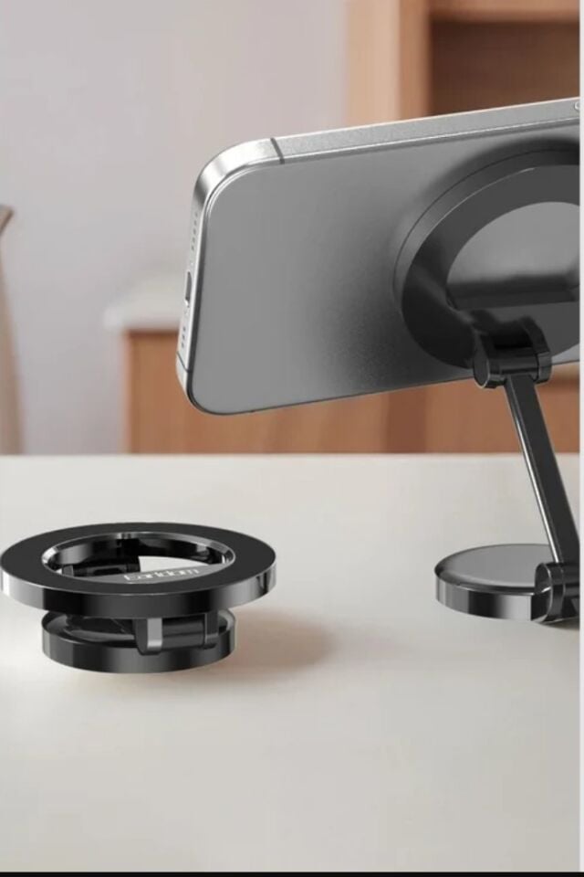 Earldom EH316 Ayarlanabilir Katlanabilir 360 Dönen Manyetik Metal Telefon Tutucu - Siyah
