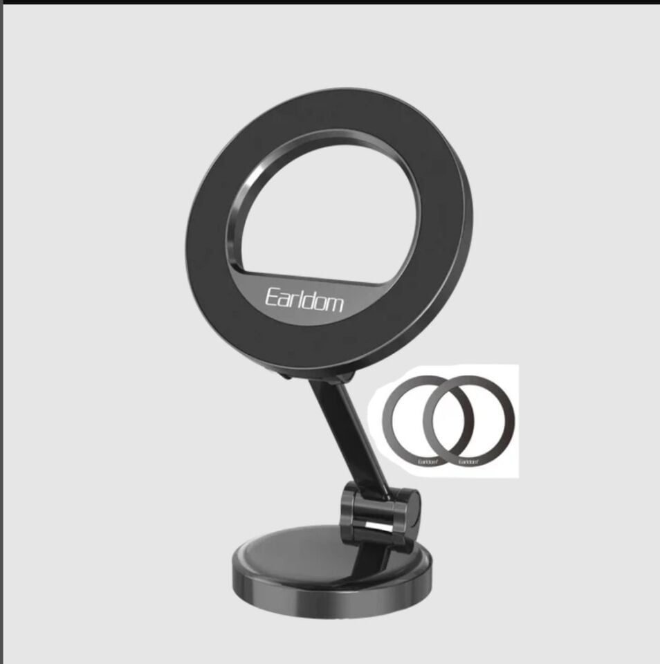 Earldom EH316 Ayarlanabilir Katlanabilir 360 Dönen Manyetik Metal Telefon Tutucu - Siyah