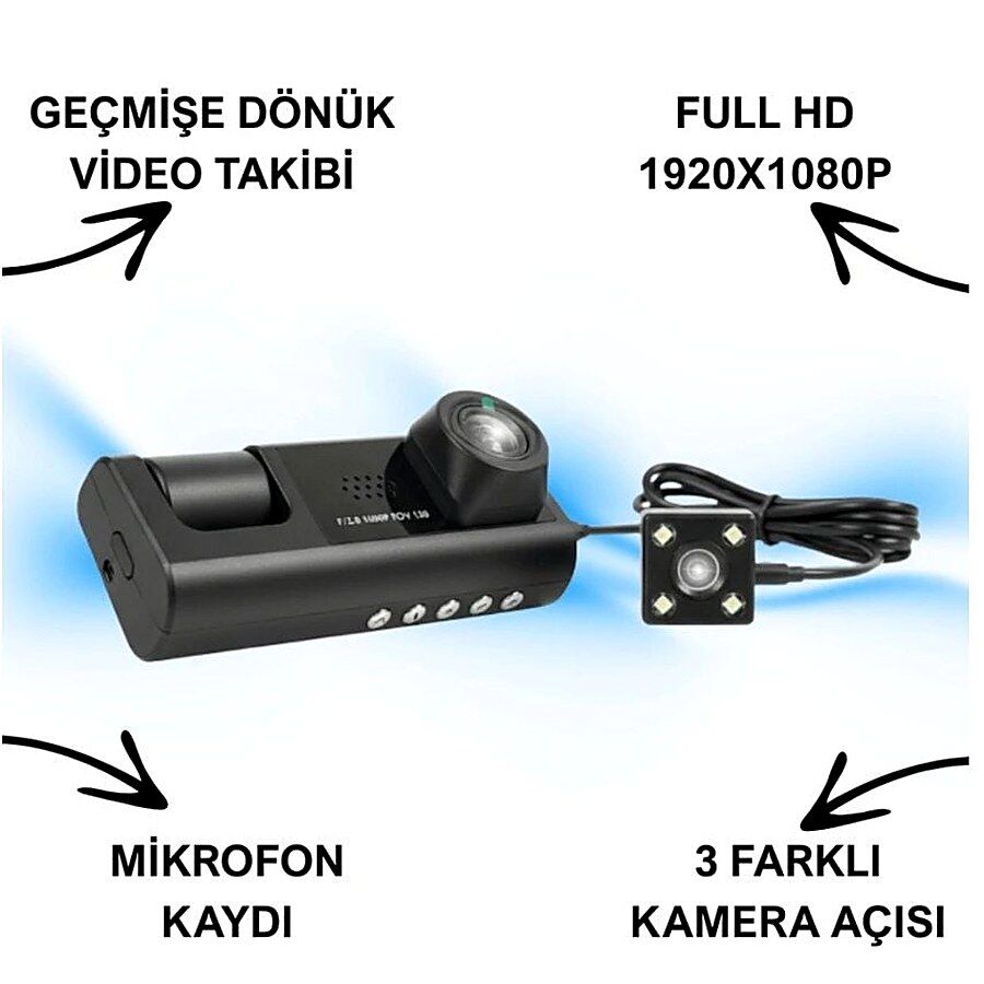 Black Box 3 Kameralı Araç Kamerası YK3518