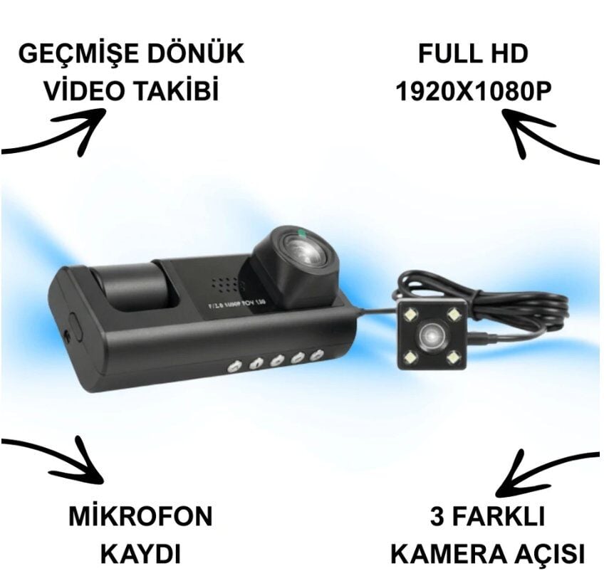 Black Box 3 Kameralı Araç Kamerası YK3518