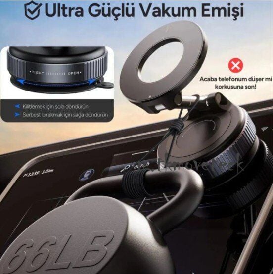 K11 Vakumlu Magsafe Telefon Tutucu Siyah