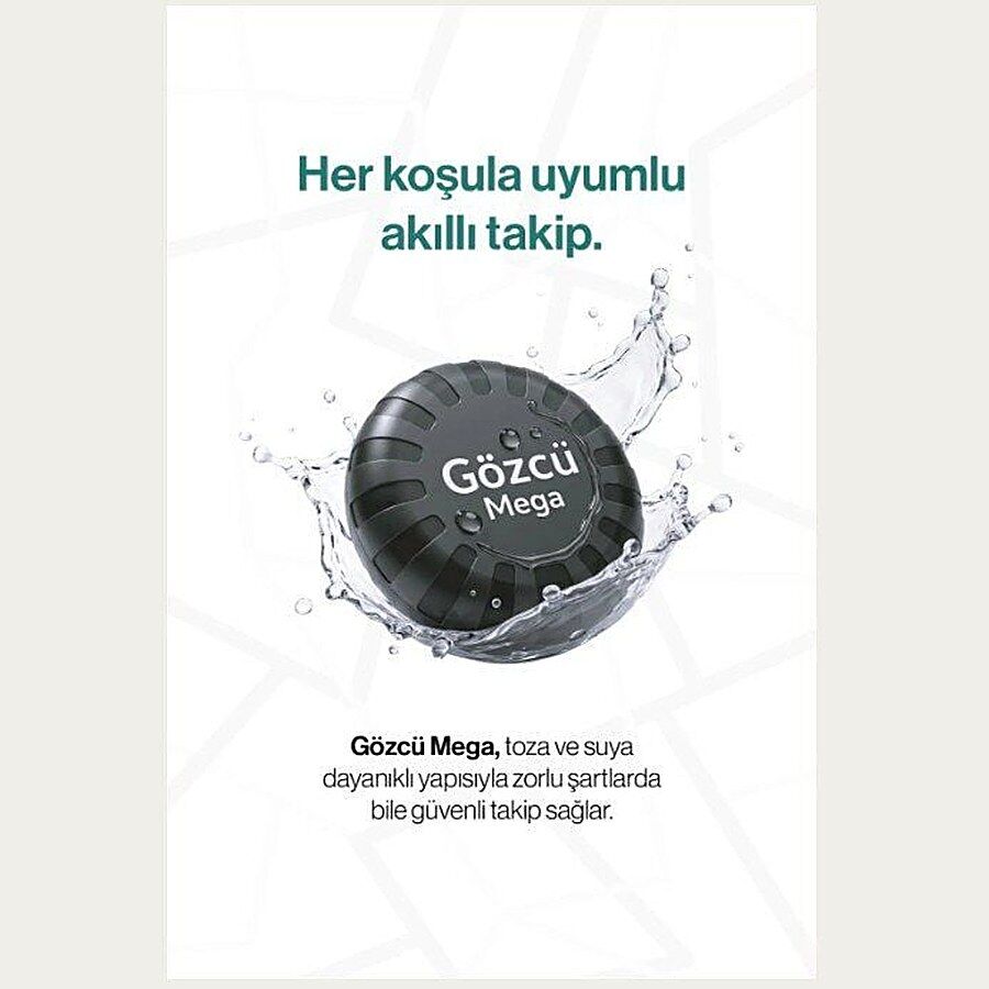 Gözcü Mobil Mega 3 Yıl Pil Ömrü Su Geçirmez Mıknatıslı GPS