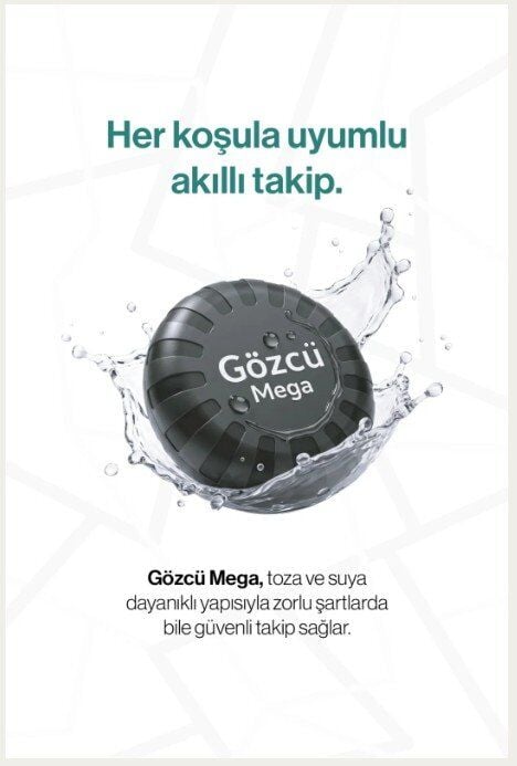 Gözcü Mobil Mega 3 Yıl Pil Ömrü Su Geçirmez Mıknatıslı GPS