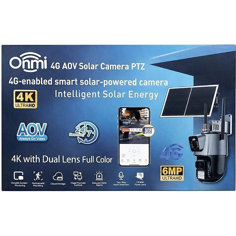 Onmi Apx-wsp242 4G Güneş Panelli 6mp Çift Kameralı Güvenlik Kamerası görsel 2