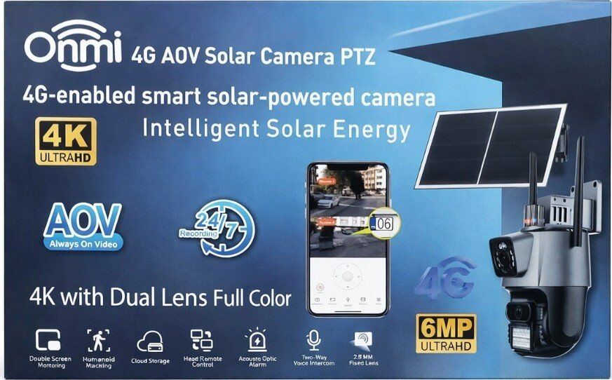 Onmi Apx-wsp242 4G Güneş Panelli 6mp Çift Kameralı Güvenlik Kamerası