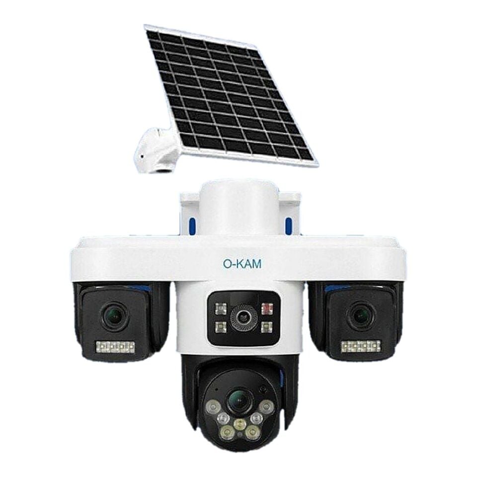 O-Kam OK-301 3 Kameralı 4G Çift Panelli Güvenlik Kamerası