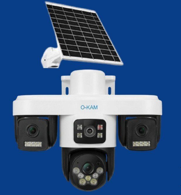 O-Kam Ok-301 3 Kameralı 4G Çift Panelli Güvenlik Kamerası