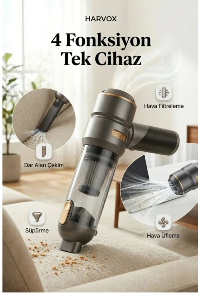 HARVOX HXVC02 ARAÇ İÇİ SÜPÜRGE 18 PA