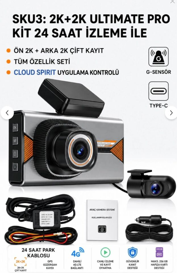HARVOX 2K PRO SİM KARTLI ARAÇ KAMERASI