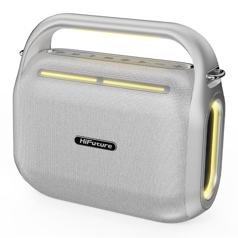 HiFuture MusicBox 200 100W Karaoke Sistemi Kablosuz Taşınabilir Hoparlör Gümüş görsel 2