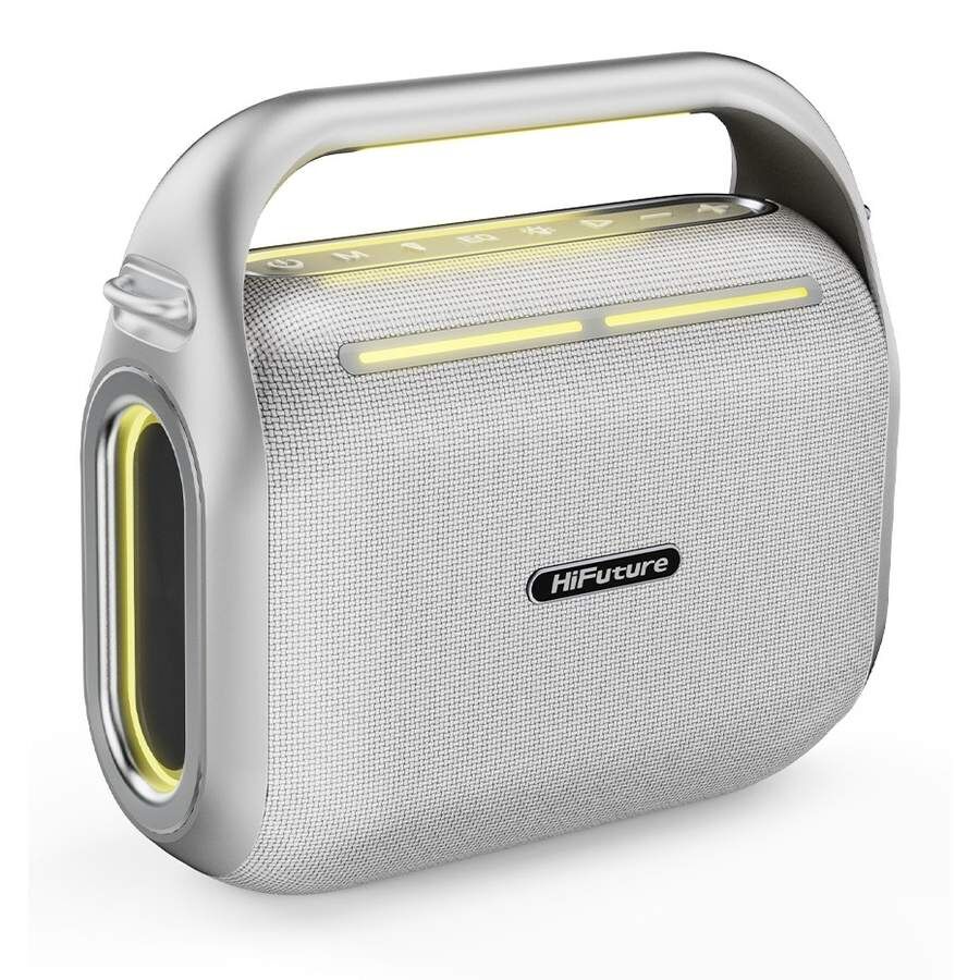 HiFuture MusicBox 200 100W Karaoke Sistemi Kablosuz Taşınabilir Hoparlör Gümüş