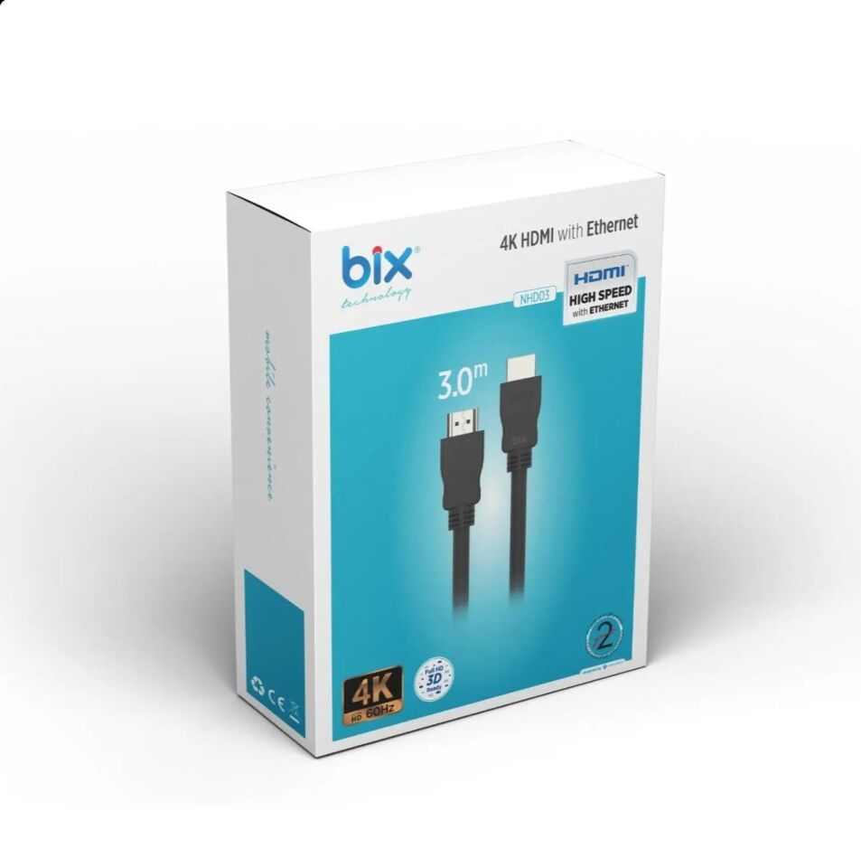 Bix NHD03 4K/60Hz HDMI Kablo 3M