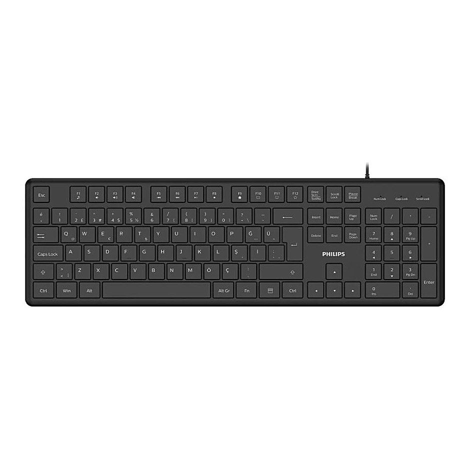 Philips SPK6248B USB Kablolu Türkçe Q Klavye Siyah görsel 3