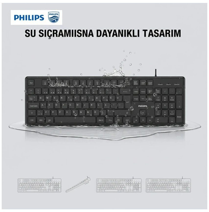 Philips SPK6248B USB Kablolu Türkçe Q Klavye Siyah