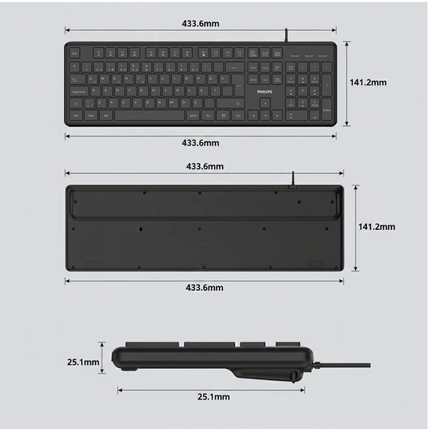 Philips SPK6248B USB Kablolu Türkçe Q Klavye Siyah
