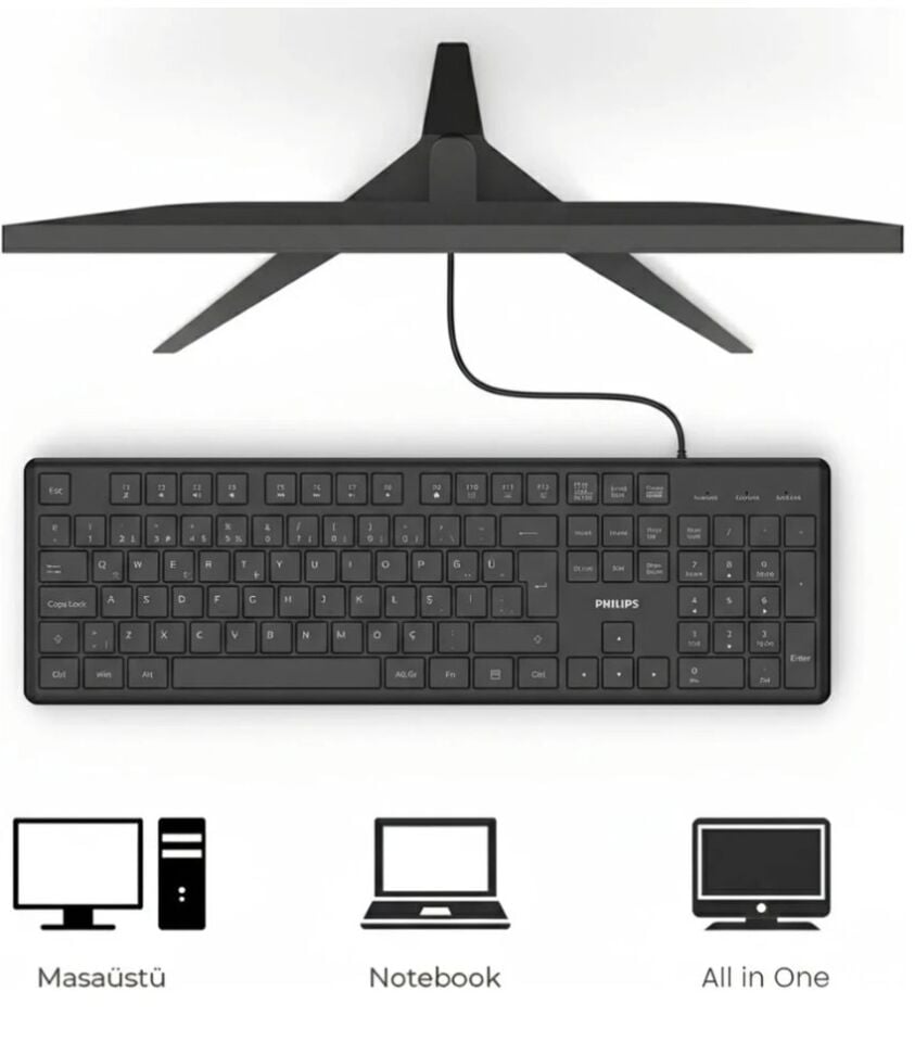 Philips SPK6248B USB Kablolu Türkçe Q Klavye Siyah