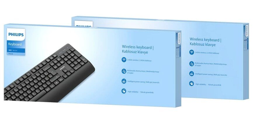 Philips SPK6348B USB Kablosuz Türkçe Q Klavye Siyah