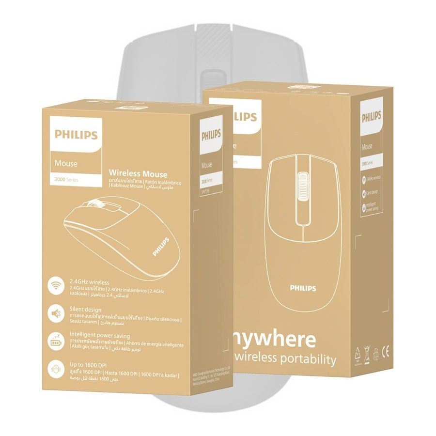 Philips SPK7398B Kablosuz 1600DPI Sessiz Optik Mouse Siyah