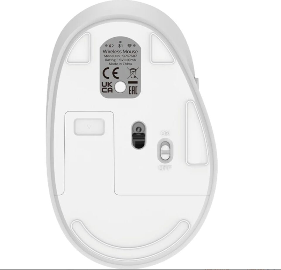 Philips SPK7607W Dual Mod 2.4 GHz + 2 Kanallı Bluetooth 3200DPI Ergonomik Sessiz Optik Mouse Beyaz