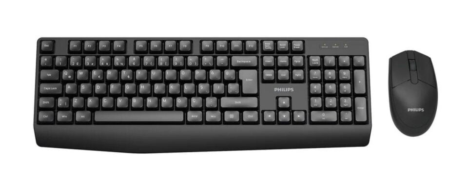 Philips SPT6337B Kablosuz Türkçe Q Klavye & Mouse Set Siyah