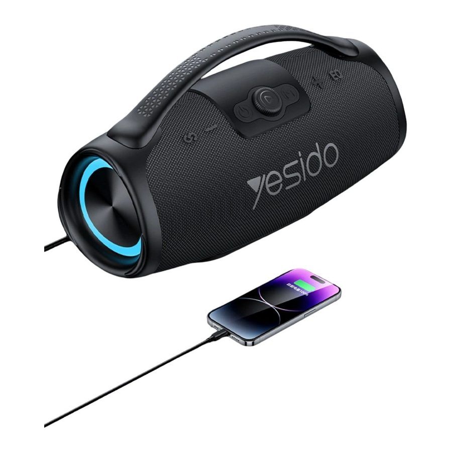 Yesido YSW45 120W RGB Işıklı Karaoke Mikrofonlu Bluetooth Kablosuz Hoparlör - Siyah