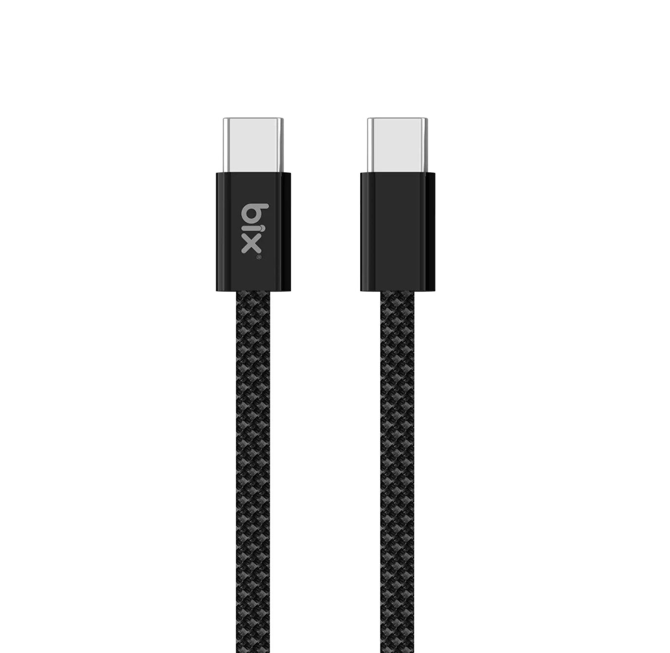 Bix T4CC 65W USB-C to USB-C Manyetik Tasarımlı Örgülü Hızlı Şarj ve Data Kablosu 1 Metre Siyah görsel 2