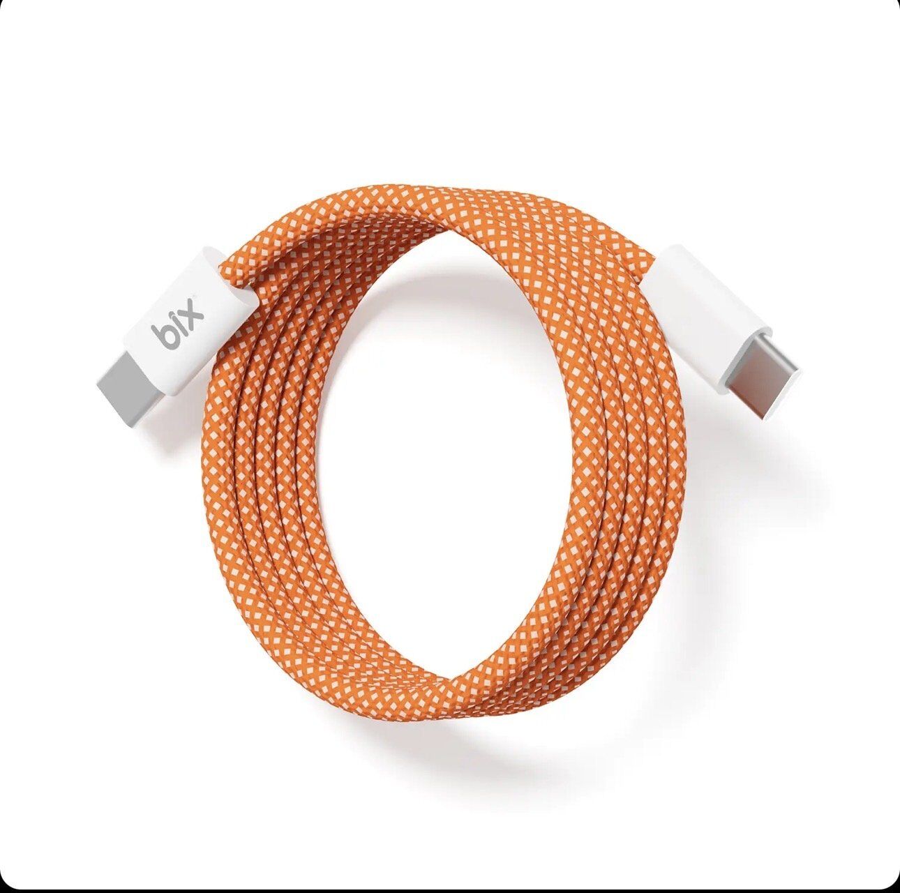 Bix T4CC 65W USB-C to USB-C Manyetik Tasarımlı Örgülü Hızlı Şarj ve Data Kablosu 1 Metre - Turuncu