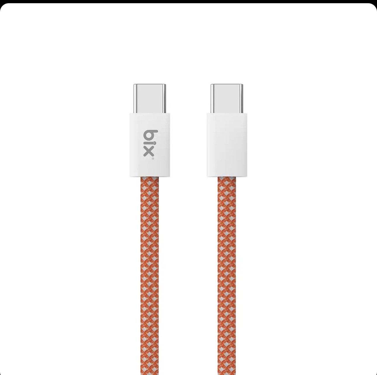 Bix T4CC 65W USB-C to USB-C Manyetik Tasarımlı Örgülü Hızlı Şarj ve Data Kablosu 1 Metre - Turuncu görsel 3