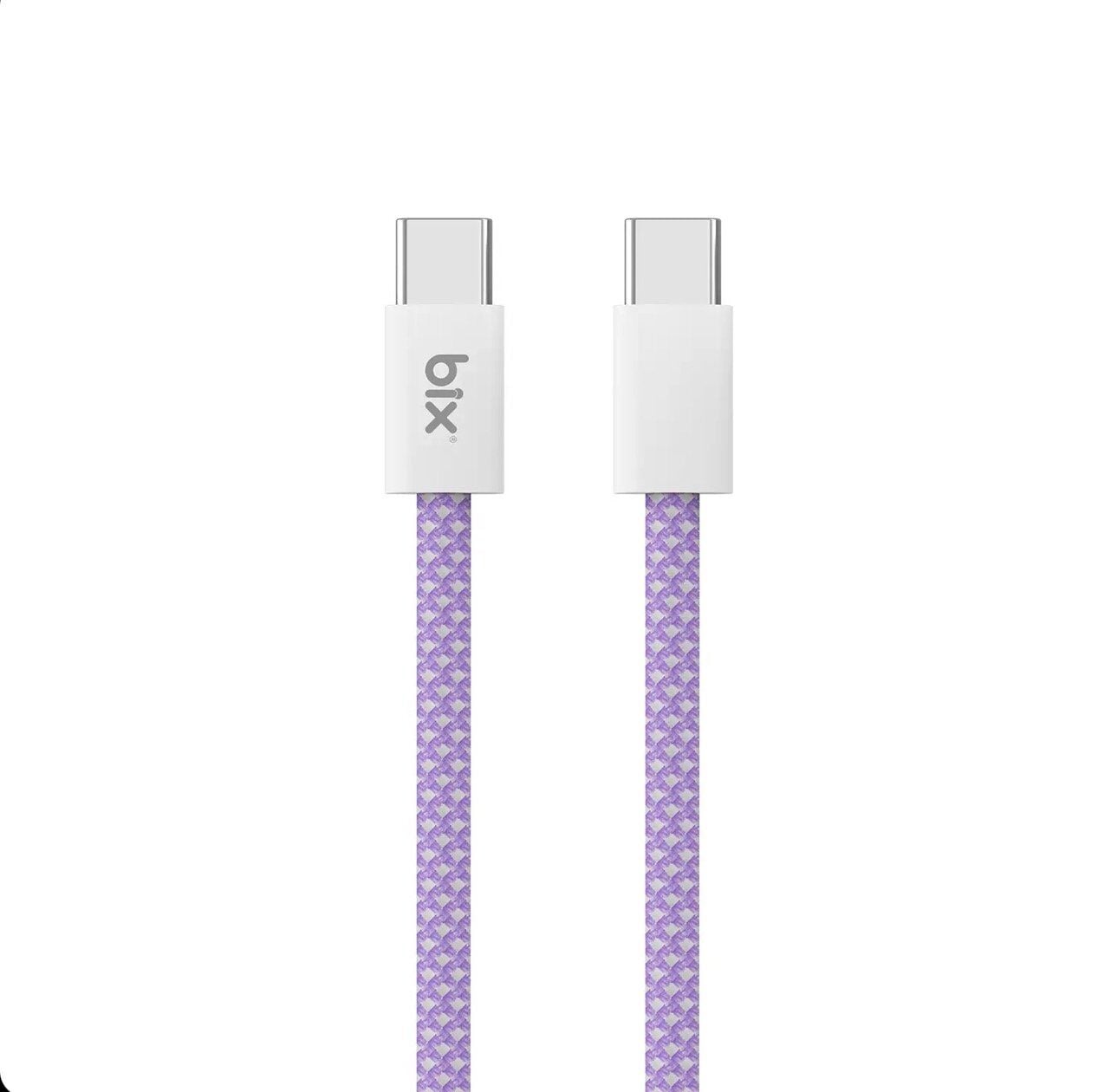 Bix T4CC 65W USB-C to USB-C Manyetik Tasarımlı Örgülü Hızlı Şarj ve Data Kablosu 1 Metre Mor görsel 2