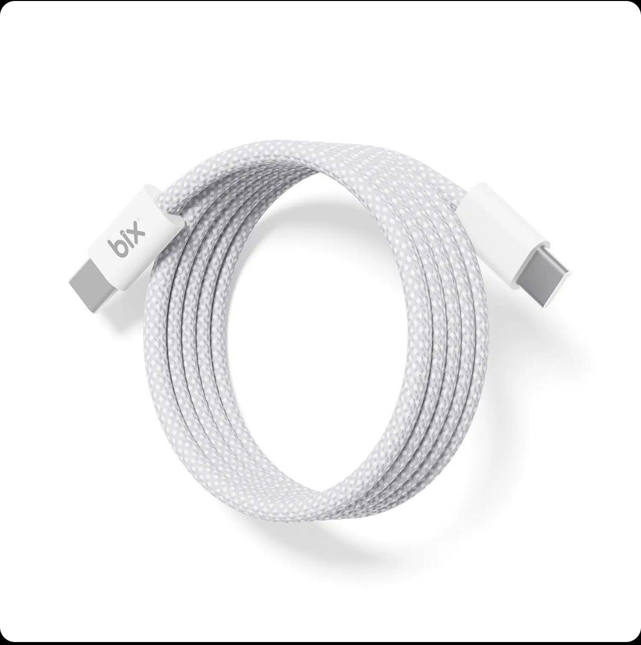 Bix T4CC 65W USB-C to USB-C Manyetik Tasarımlı Örgülü Hızlı Şarj ve Data Kablosu 1 Metre Beyaz görsel 3