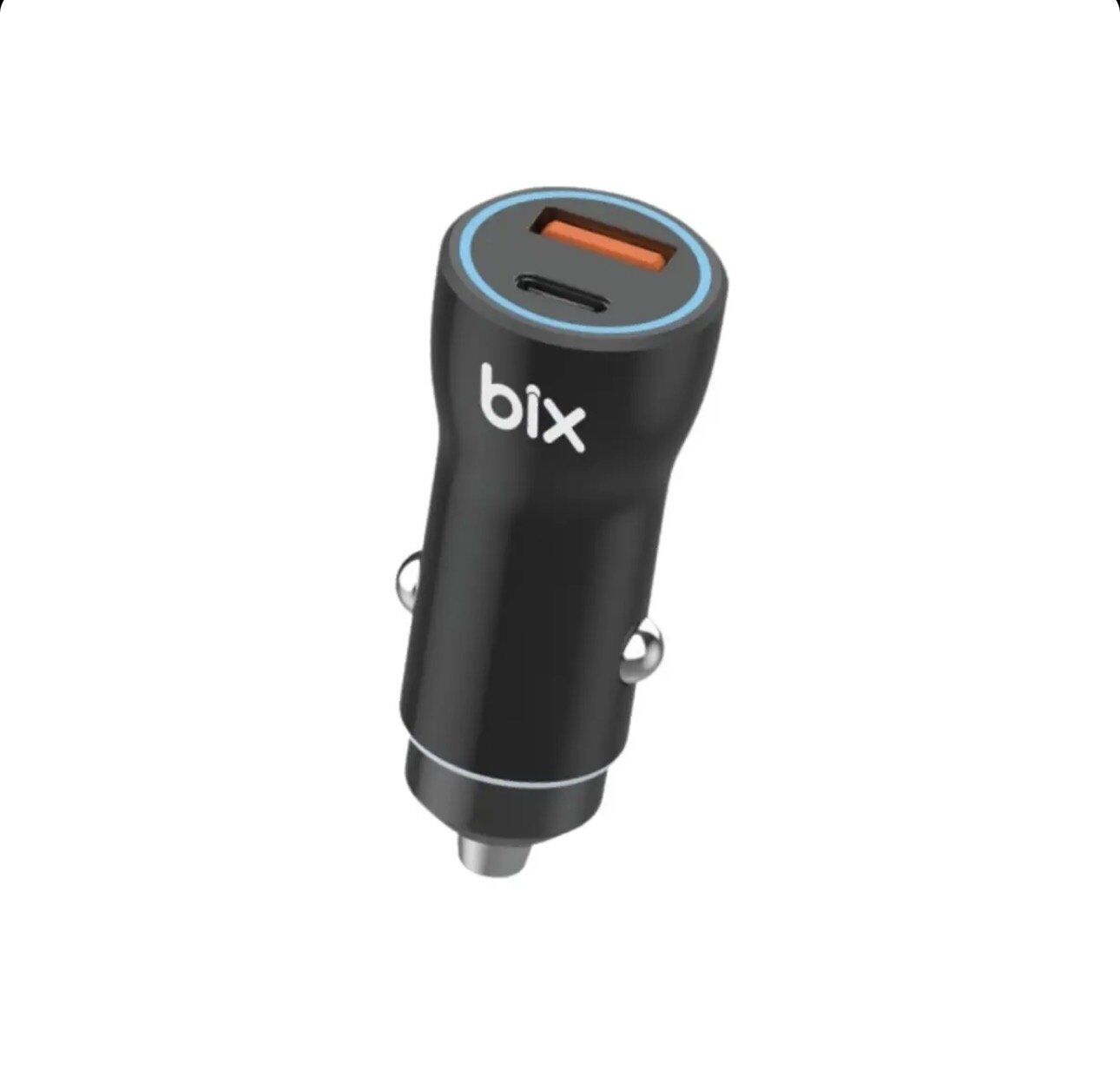 Bix TXACP48W 48W Çift Portlu Type-C ve USB-A Araç İçi Hızlı Şarj Cihazı - Siyah