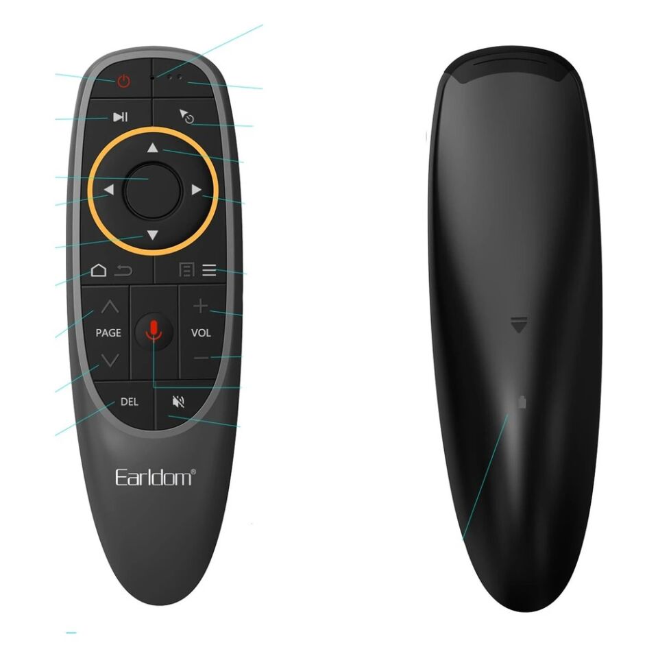 Earldom RM01 Sesli Komut ve Fare Özellikli Kablosuz 2.4G Kumanda - Siyah