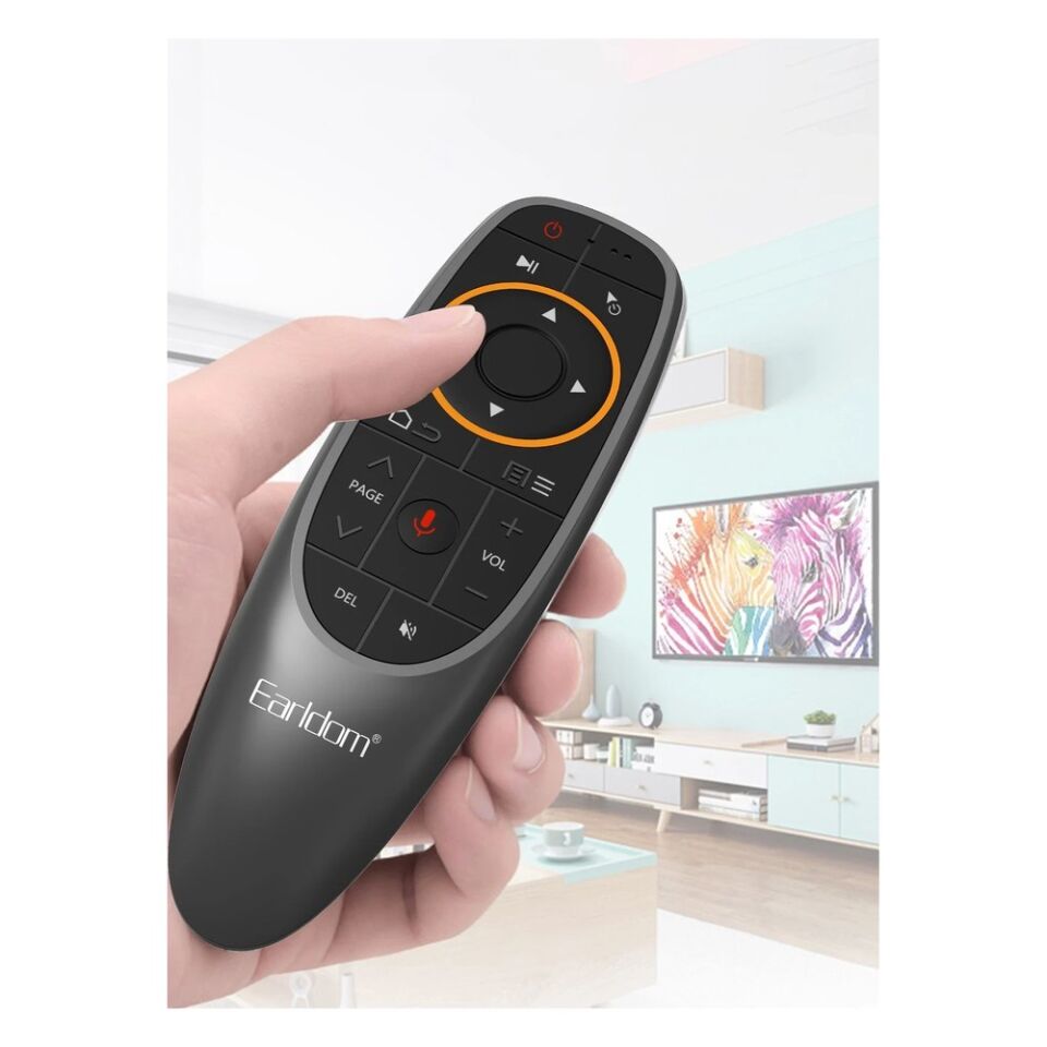 Earldom RM01 Sesli Komut ve Fare Özellikli Kablosuz 2.4G Kumanda - Siyah