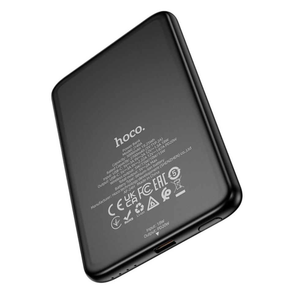 Hoco. J140A Tony 5.000 mAh PD 20W Ultra İnce Magsafe Powerbank - Siyah