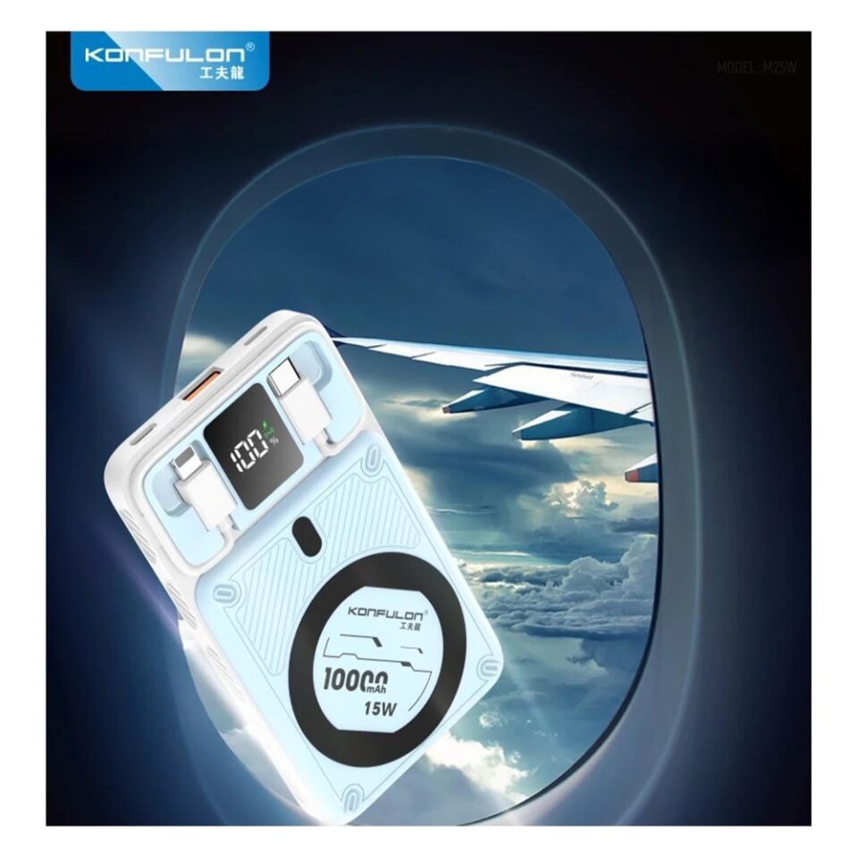 Konfulon M25W 10.000 mAh 20W PD Magsafe Powerbank - Pembe