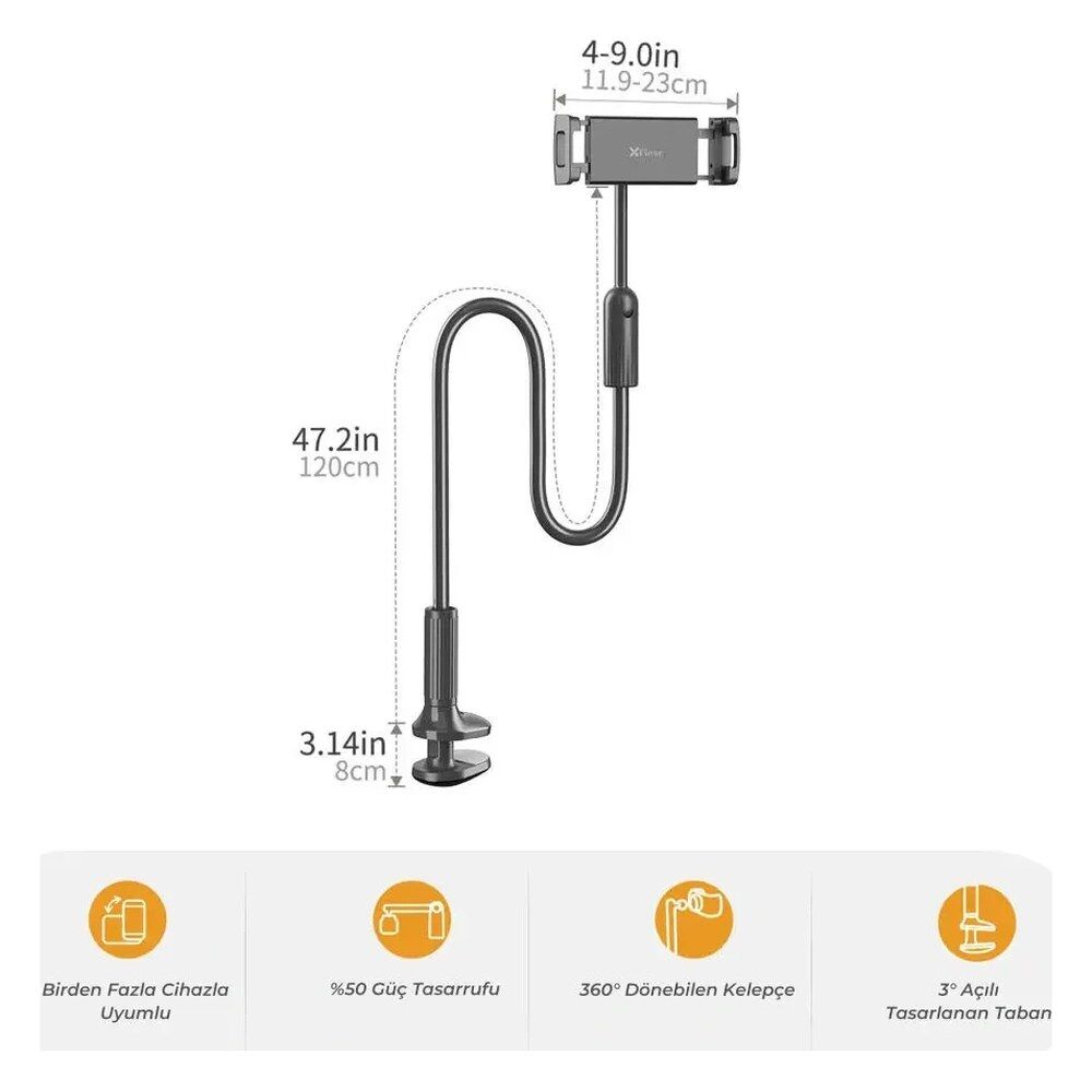 Bix Saıjı Ivy 4T 120 cm Tablet Tutucu Siyah görsel 3